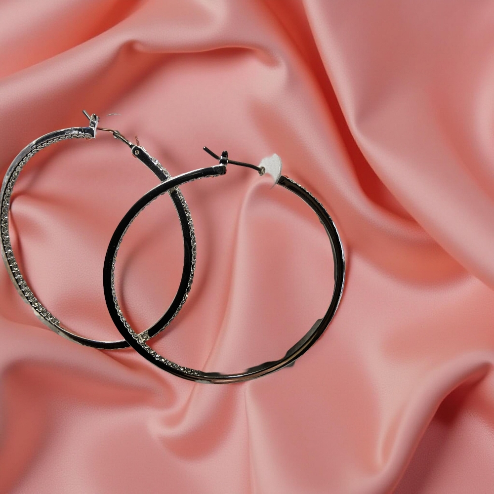 Lauren Ralph Lauren Elegant Silver Hoop Earrings